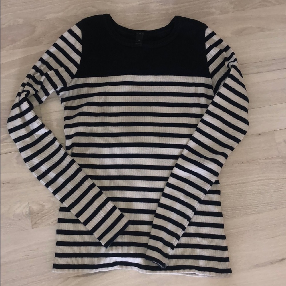 Jcrew blue/white ribbed stripped shirt